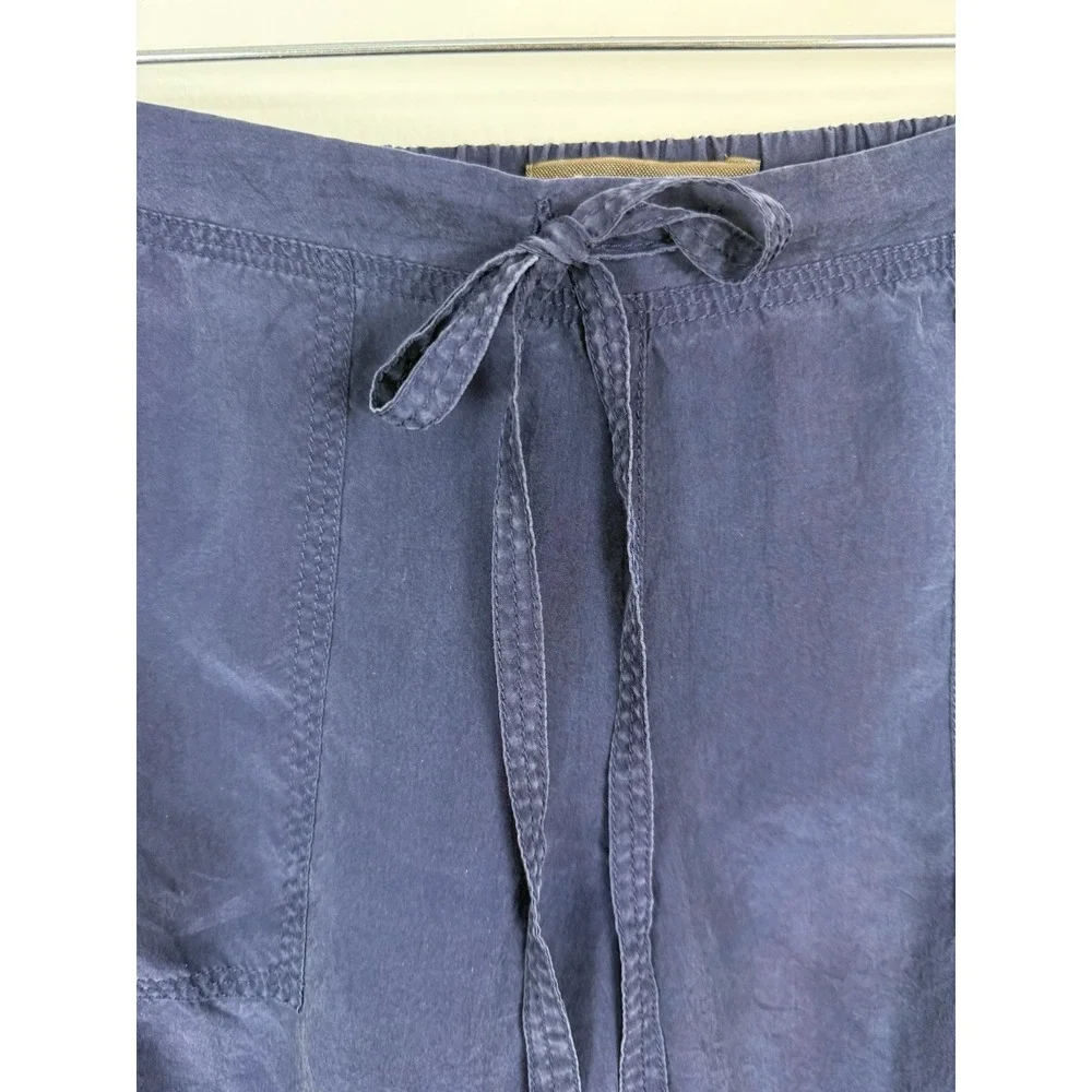 Tommy Bahama Navy Blue 100% Silk Relaxed Fit Loose Mid-rise Jogger Pants Sz XXS